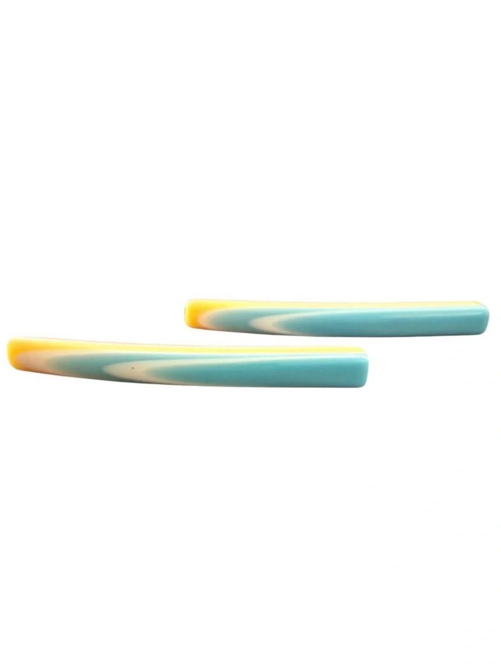 Vintage Blue Multicolored Thick Plastic Bobby Pins, Retro Design, Deadstock